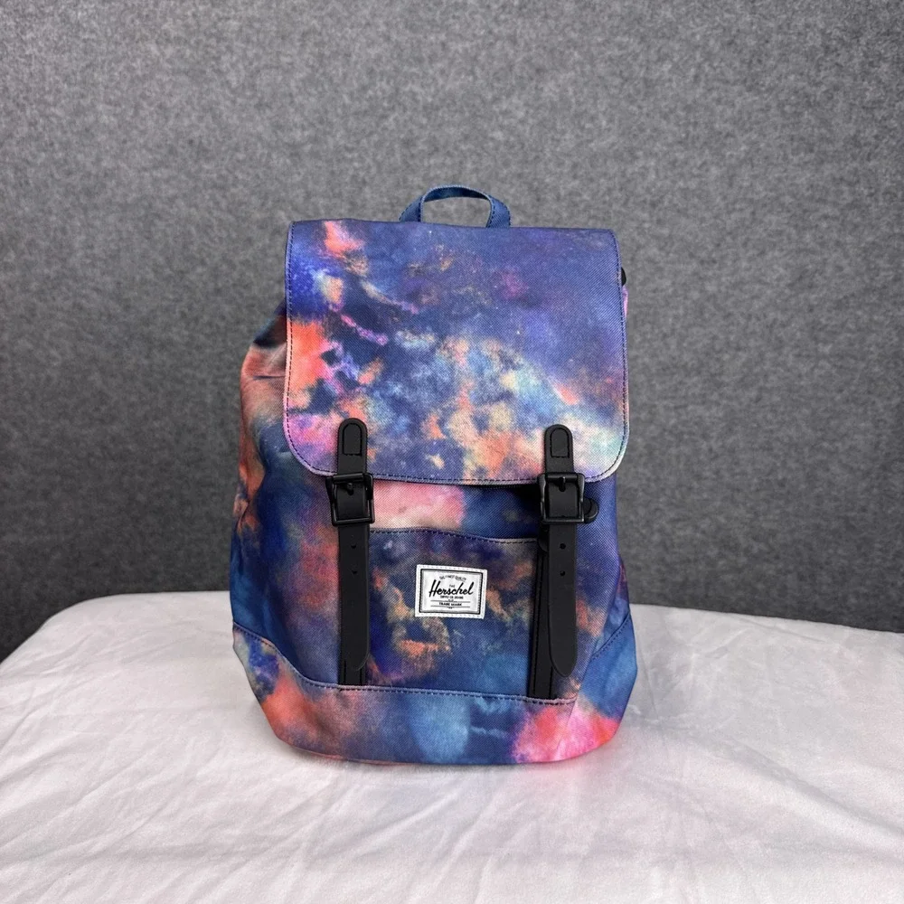 Herschel Supply Co Retreat Small Backpack Galaxy Tie Dye Blue Pink Orange Multi
